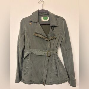 Anthropologie Olive Belted Utility Jacket